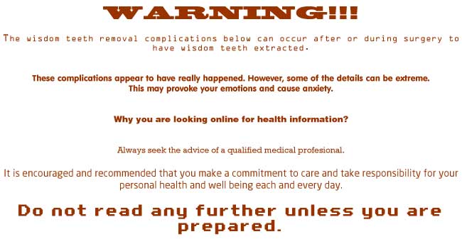 wisdom teeth warning